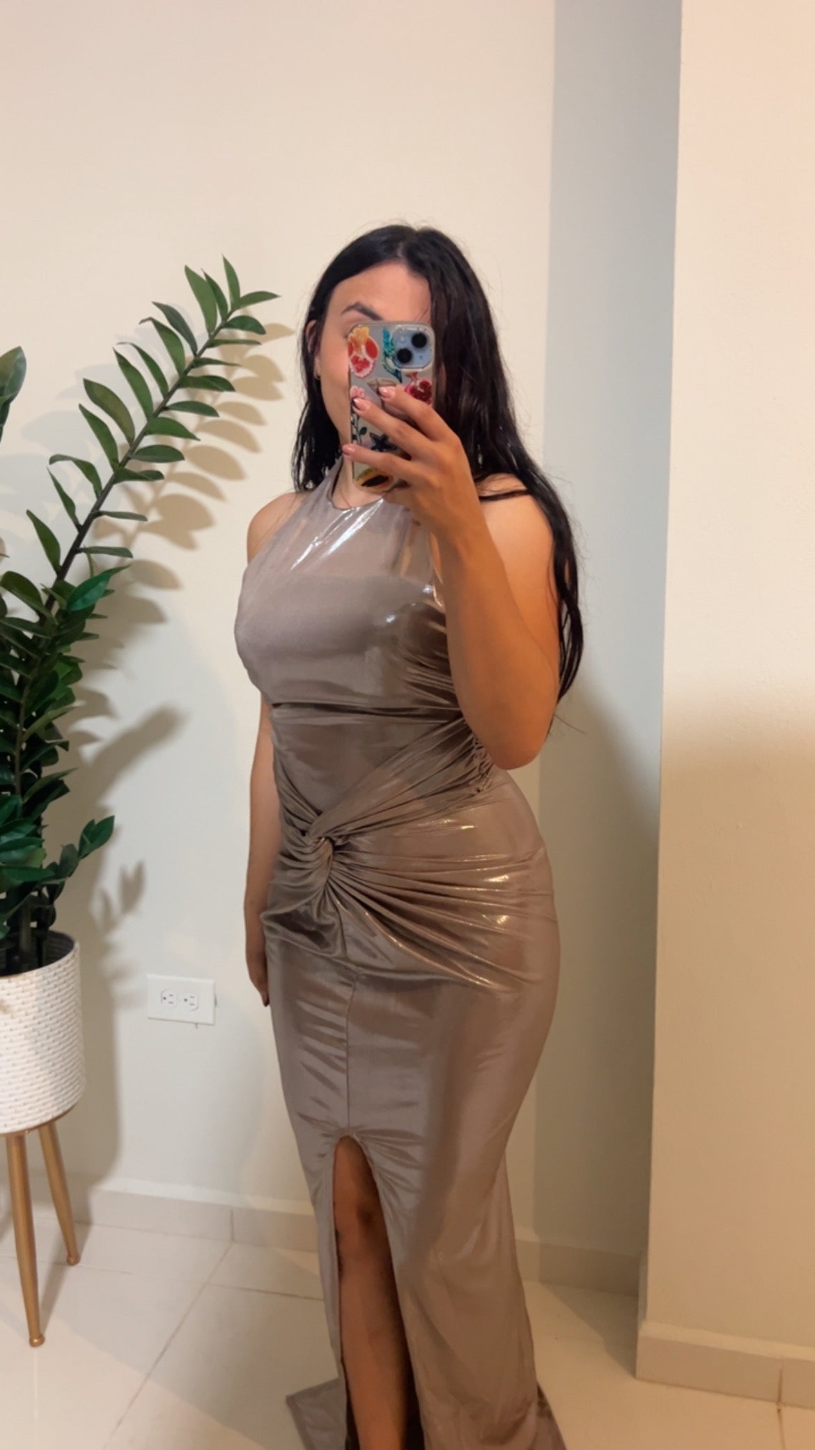 Taupe Knot Midi Dress