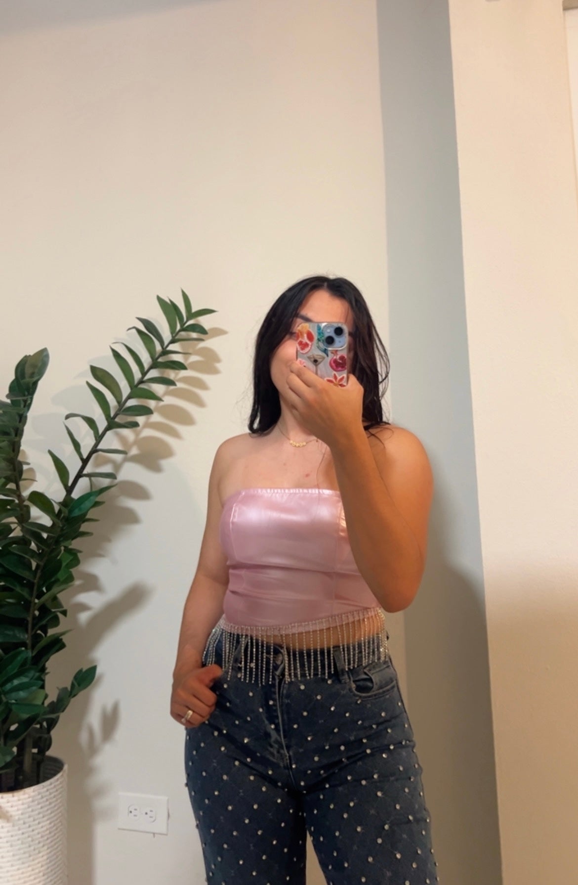 Tube Top Metallic Blush