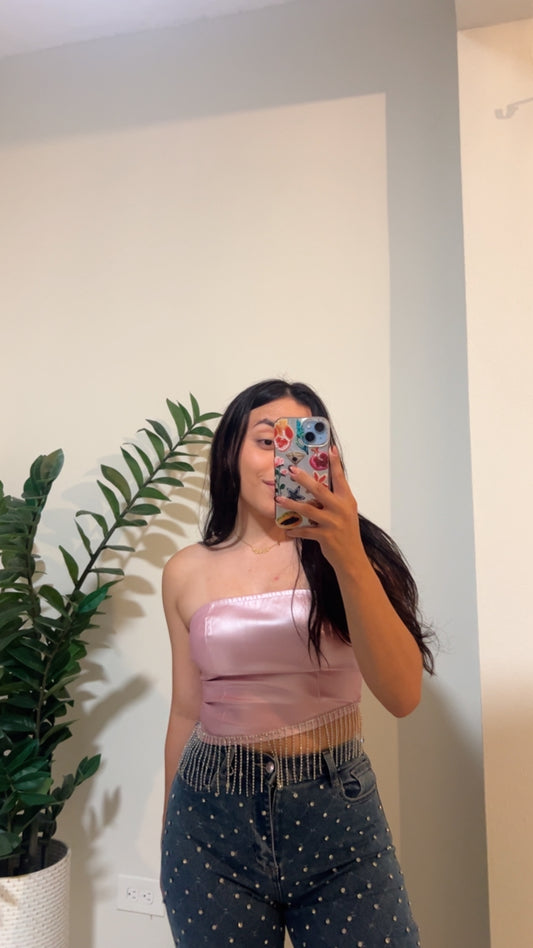 Tube Top Metallic Blush